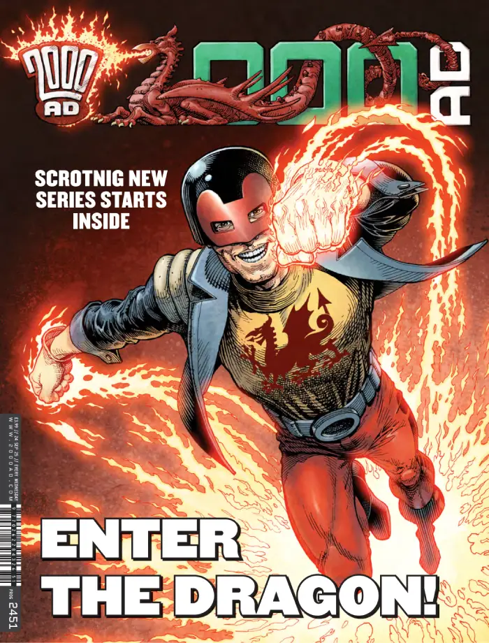 2000 AD Prog 2451 cover by Cliff Robinson, with Dylan Teague