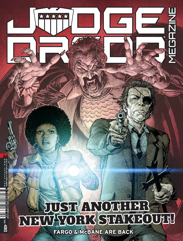 Judge Dredd Megazine 490 cover by Cliff Robinson