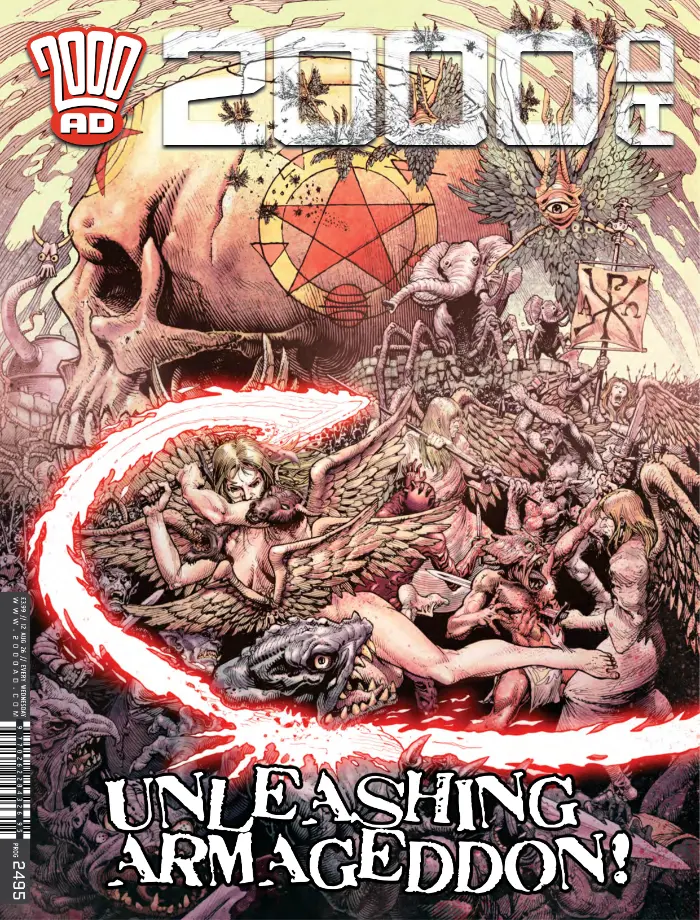 2000 AD Prog 2495 cover by CLIFF ROBINSON WITH DYLAN TEAGUE