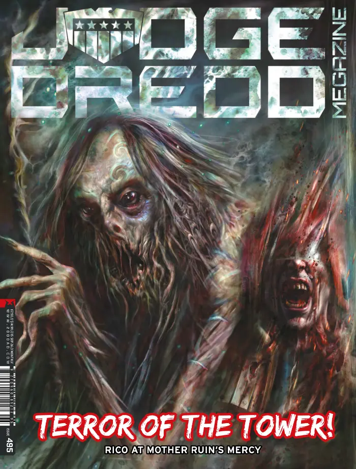 Judge Dredd Megazine 495 cover by Nick Percival