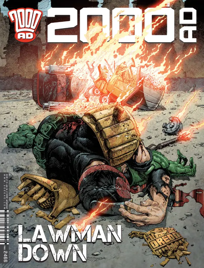 2000 AD Prog 2466 cover by CLIFF ROBINSON WITH DYLAN TEAGUE