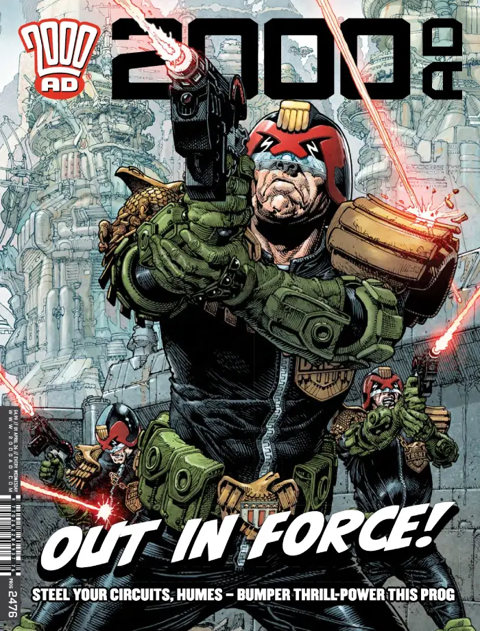 2000 AD Prog 2476 cover by Cliff Ribinson and Dylan Teague