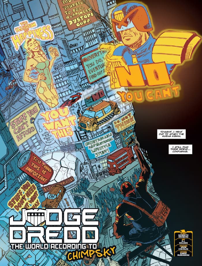 JUDGE DREDD: THE WORLD ACCORDING TO CHIMPSKY