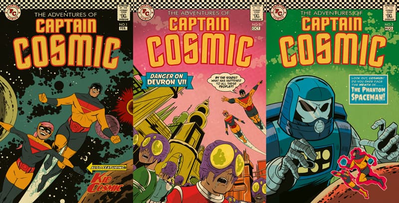Captain Cosmic issues one to three covers