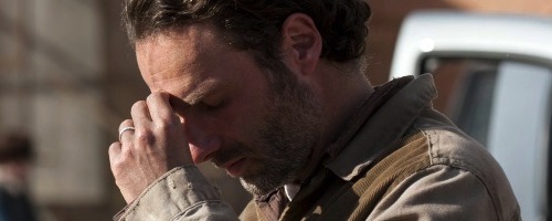 Wakling dead rick upset about something wonder what it is