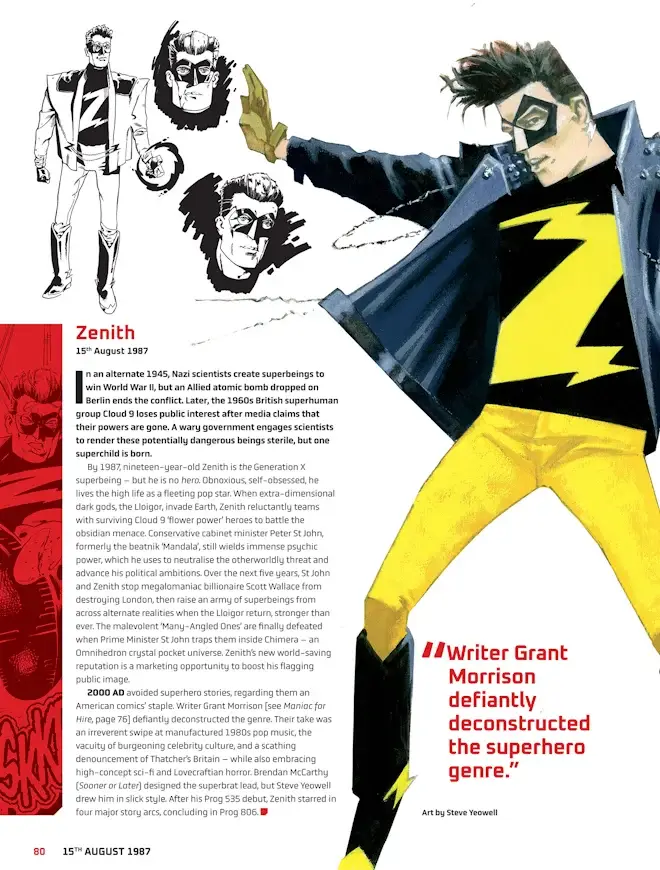 Zenith preview page with Steve Yeowell character sketches and artwork
