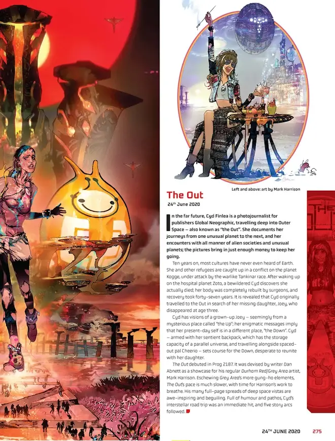 The Out preview page from 2000 AD: A Visual History with Mark Harrison artwork