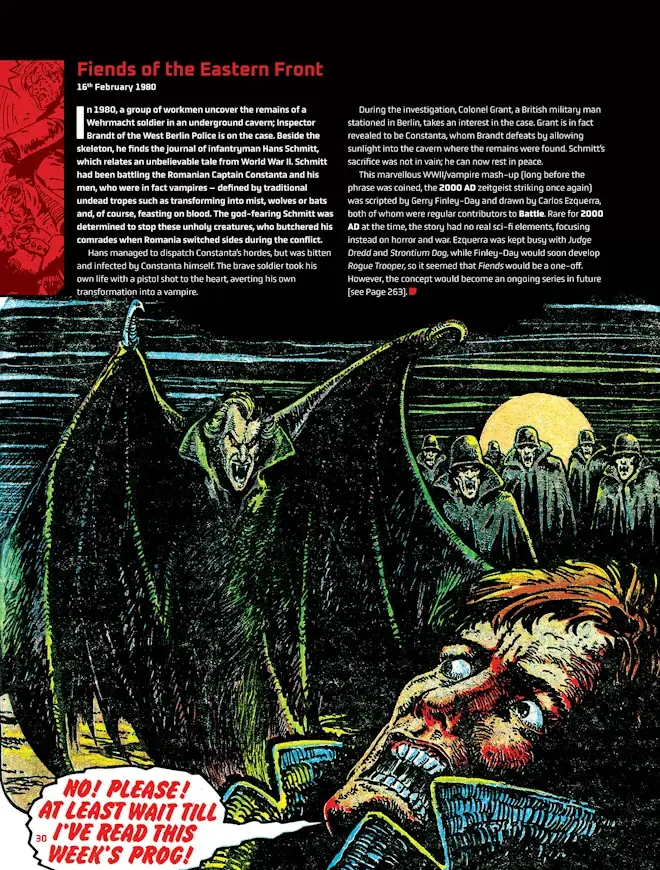 Fiends of the Eastern Front preview page with Carlos Ezquerra vampire artwork