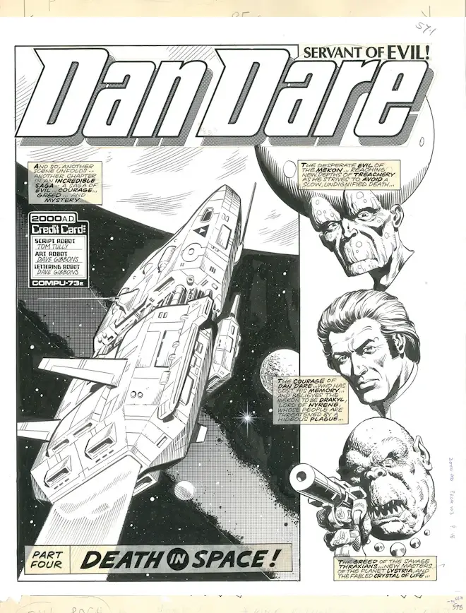 Dave Gibbons' original artwork for Dan Dare in 2000 AD - Servant of Evil, Part Four: Death in Space